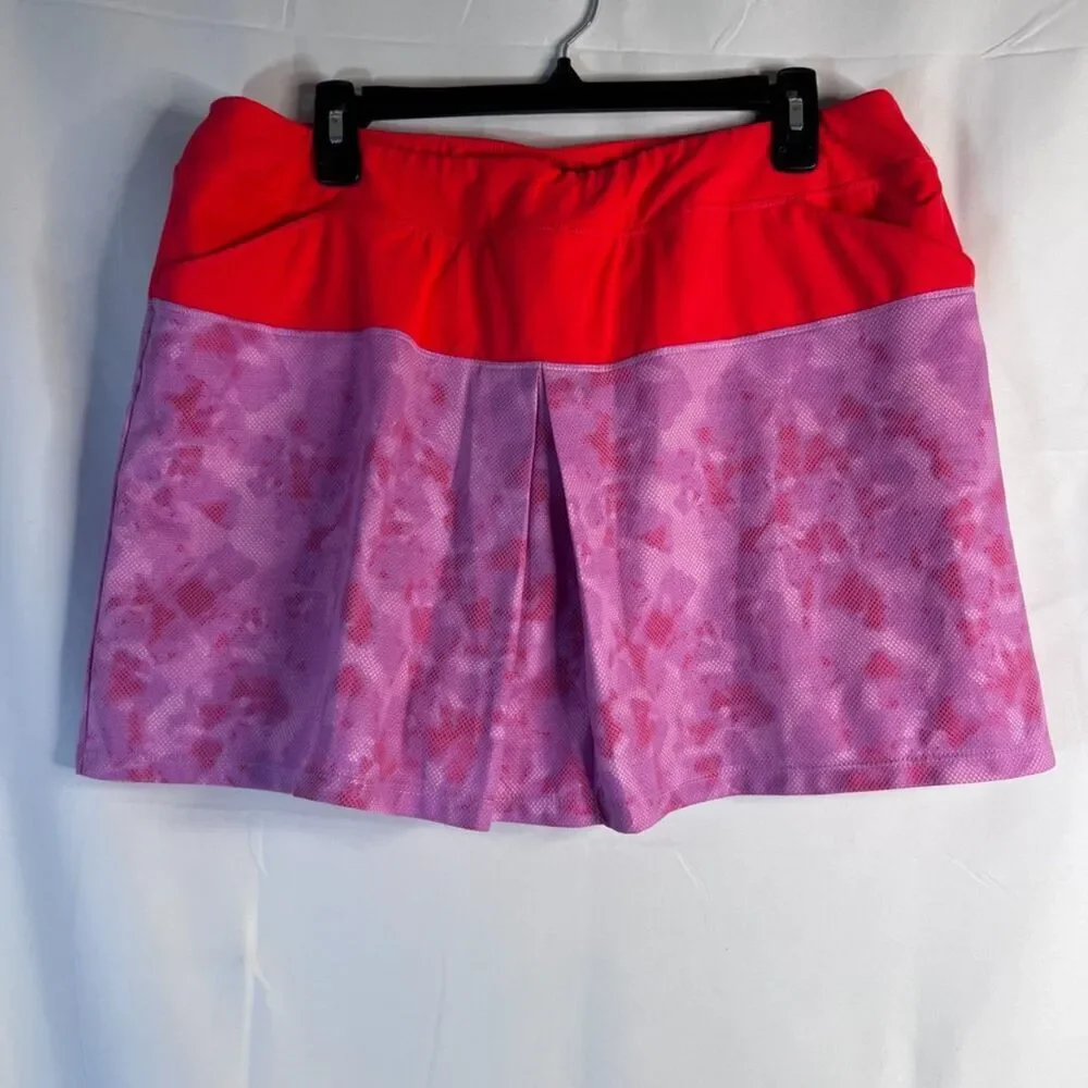 Adidas Two Tone Colorblock Front‎ Pleat Golf Skort Skirt Shorts Liner Size Large